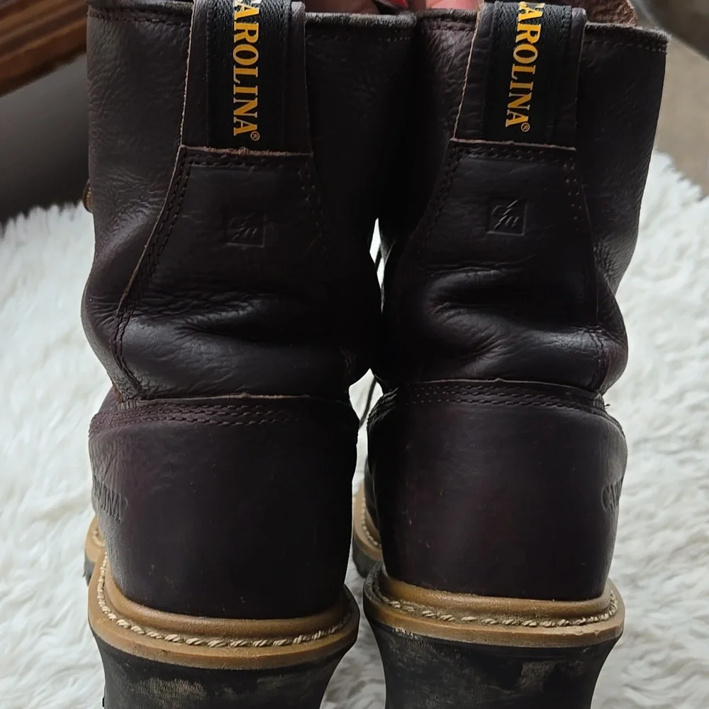 Carolina 8" Elm Waterproof Leather Logger WorkBoots US 9M EH Rated - Picture 7 of 10